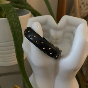 Leather studded cuff bracelet